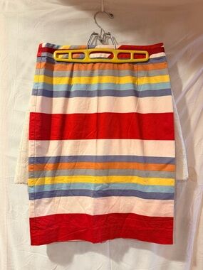 Boden Striped Multicolor Pencil Skirt - Red, Yellow & Blue